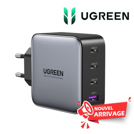 UGREEN.CHARGEUR RAPIDE 4 PORTS USB-C 100W